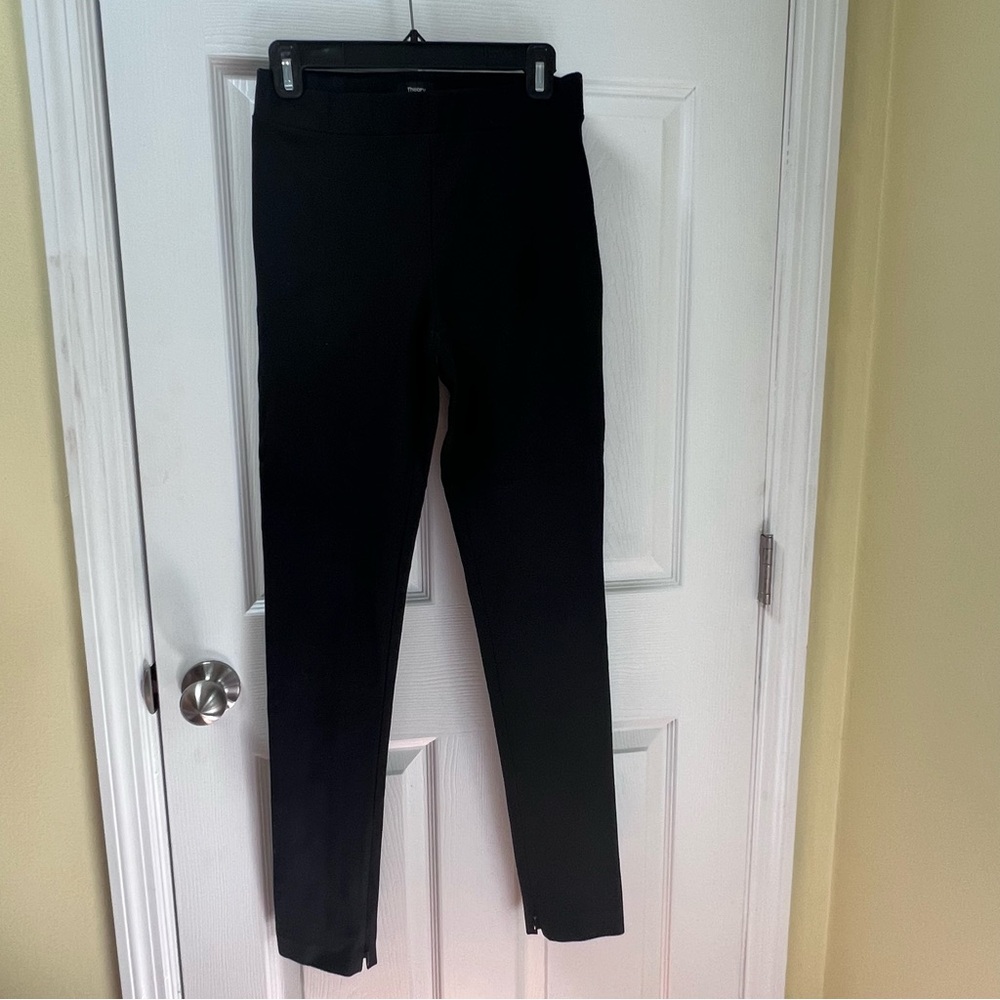 Theory Women’s Cigarette Ponte Skinny Pants In Black Size 6